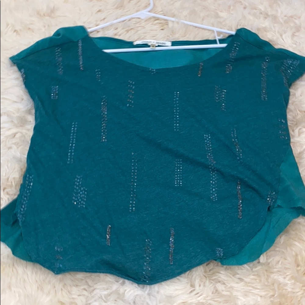 Threads 4 Thought Green Top - image 1